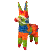 a colorful pinata cracking open and candy spilling out